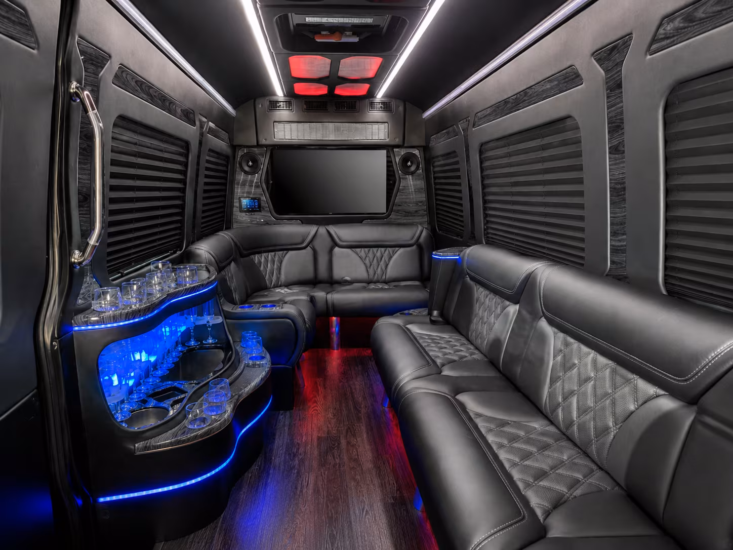 vista 40 passenger party bus interior