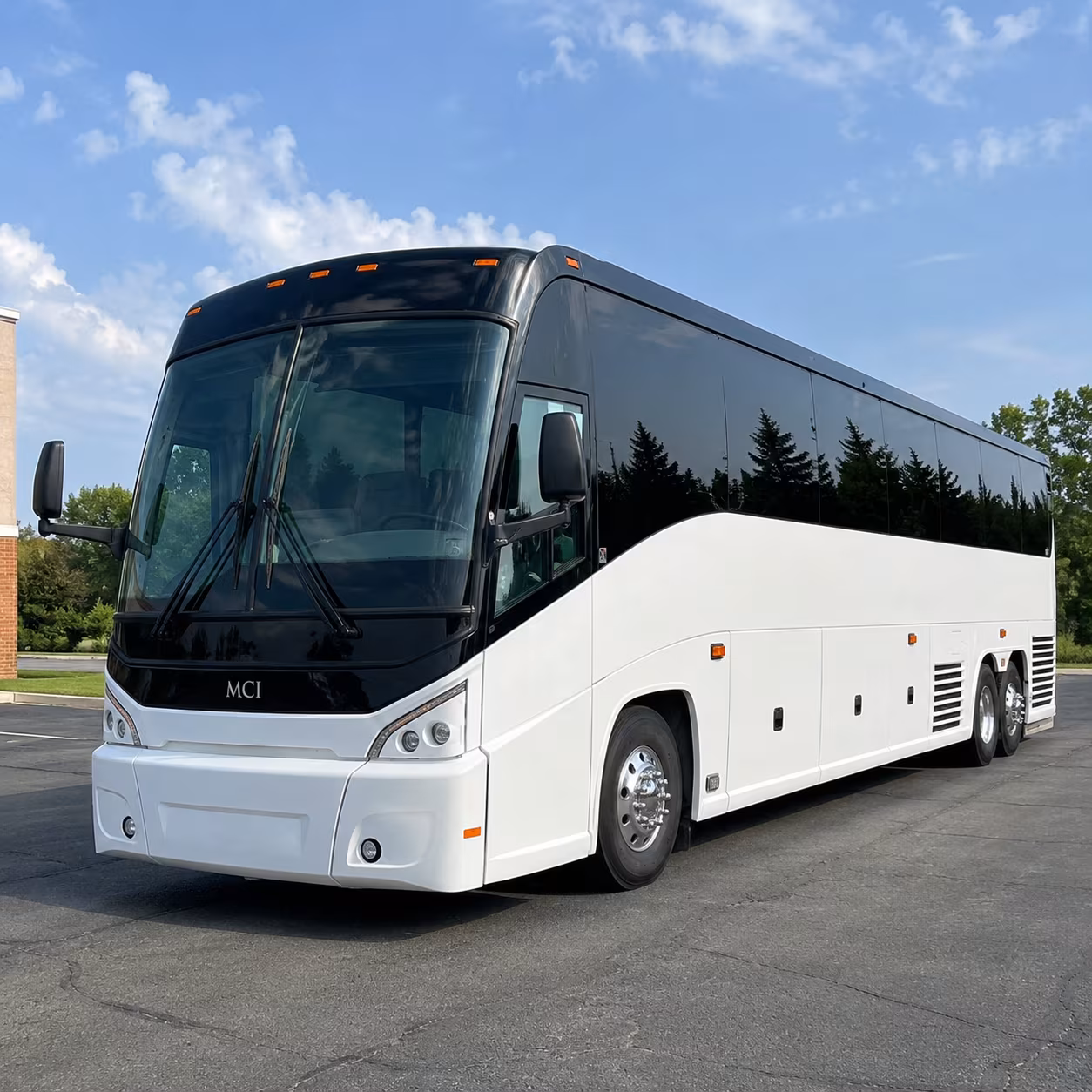 vista charter bus services exterior